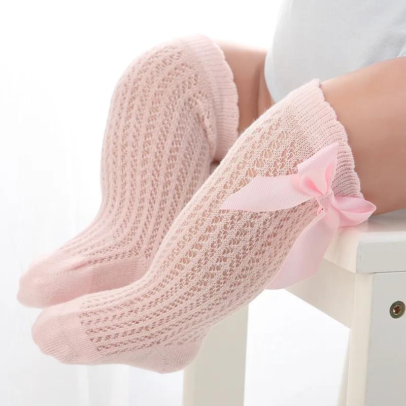 3 paires/lot été bébé filles chaussettes enfant en bas âge infantile nœud coton maille respirant cha