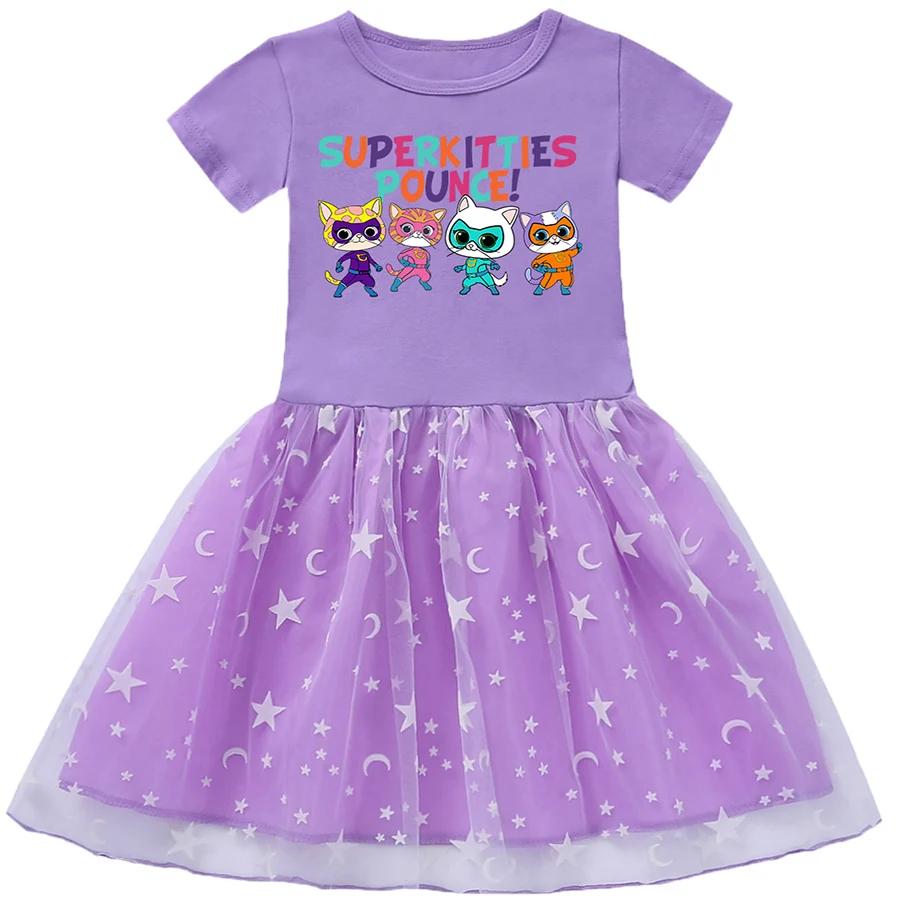 Vêtements d'extérieur Super Kitties, robe de princesse pour filles, tenues pour bébés filles, robes
