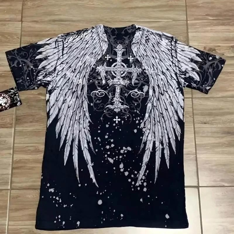 T-shirt vintage des années 2000, style punk et hip-hop, imprimé graphique, coupe oversize, col rond,