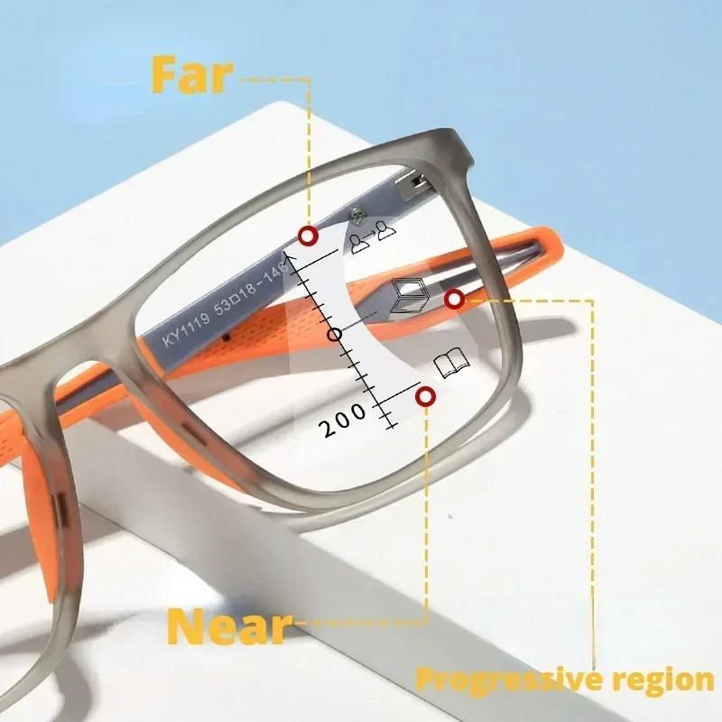 Lunettes de lecture multifocales photochromiques TR90 Anti-lumière bleue, nouvelles lunettes de spor