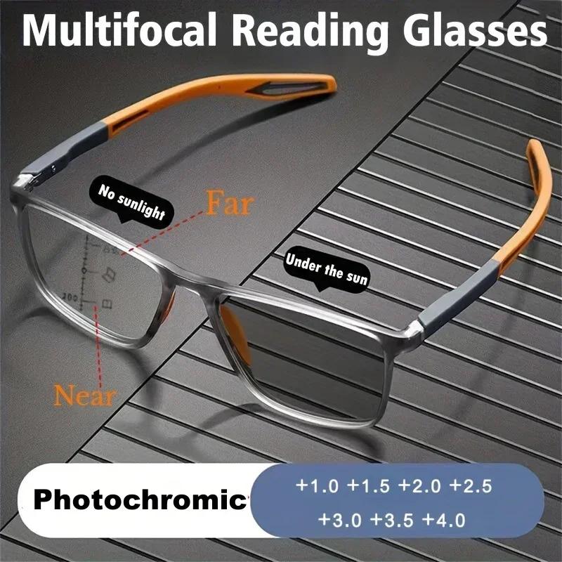 Lunettes de lecture multifocales photochromiques TR90 Anti-lumière bleue, nouvelles lunettes de spor