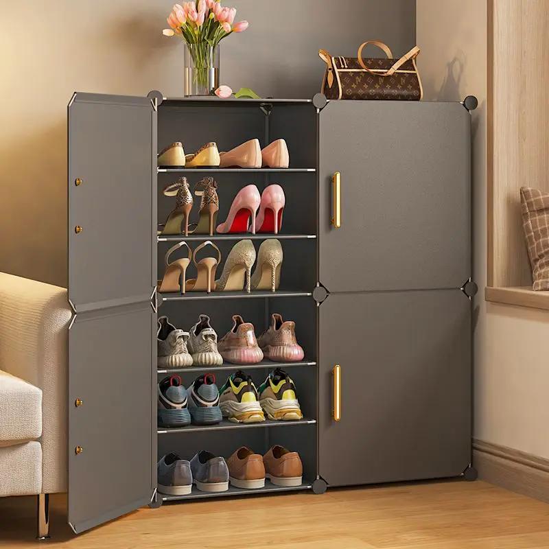 Armoires pliantes modernes de couloir de salon à la maison étagère de rangement de chaussures multic