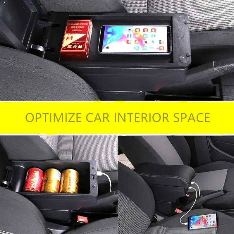 Boîte d'accoudoir de voiture, boîte de Modification de stockage de Console centrale, accessoires USB