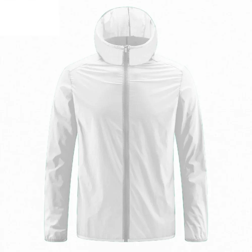 Vêtements de Protection solaire d'été pour hommes, léger et respirant, veste à capuche en soie glacé