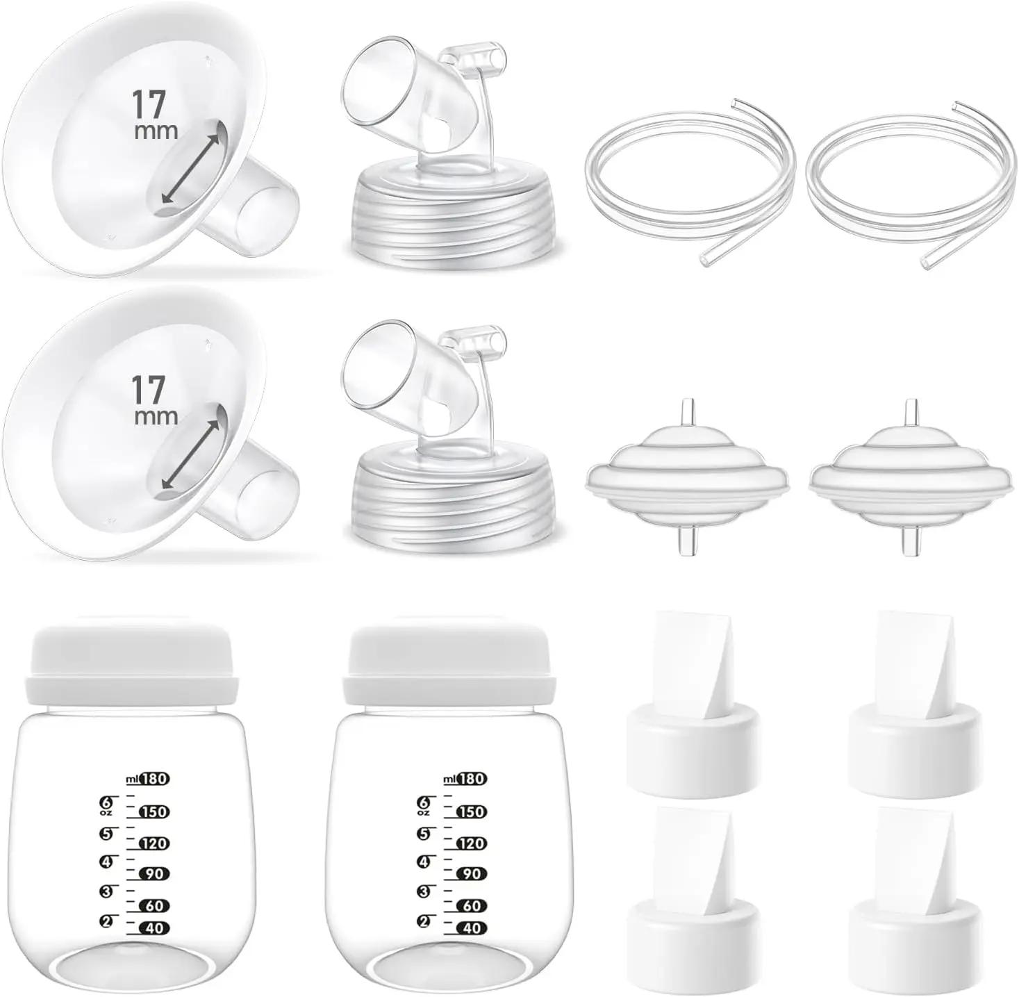 Pièces de tire-lait complètes avec brides ovales à jante souple et connecteur de Base à large bouche