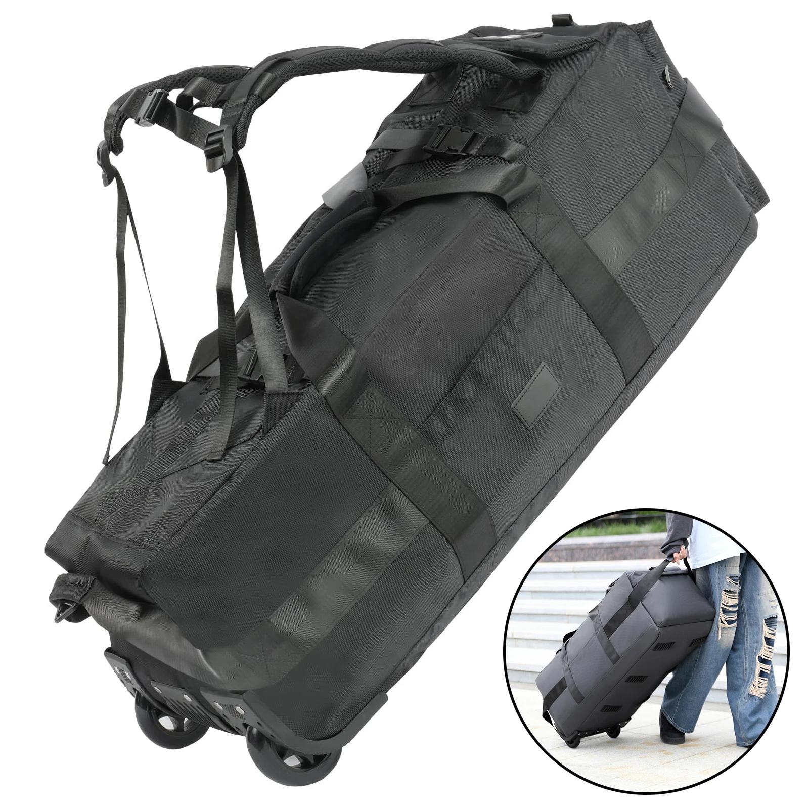 Sac de sport roulant 80L avec roulettes Sac de voyage pliable robuste de 31 pouces Bagage à roulette