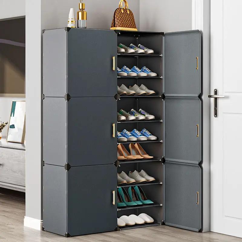 Armoires pliantes modernes de couloir de salon à la maison étagère de rangement de chaussures multic