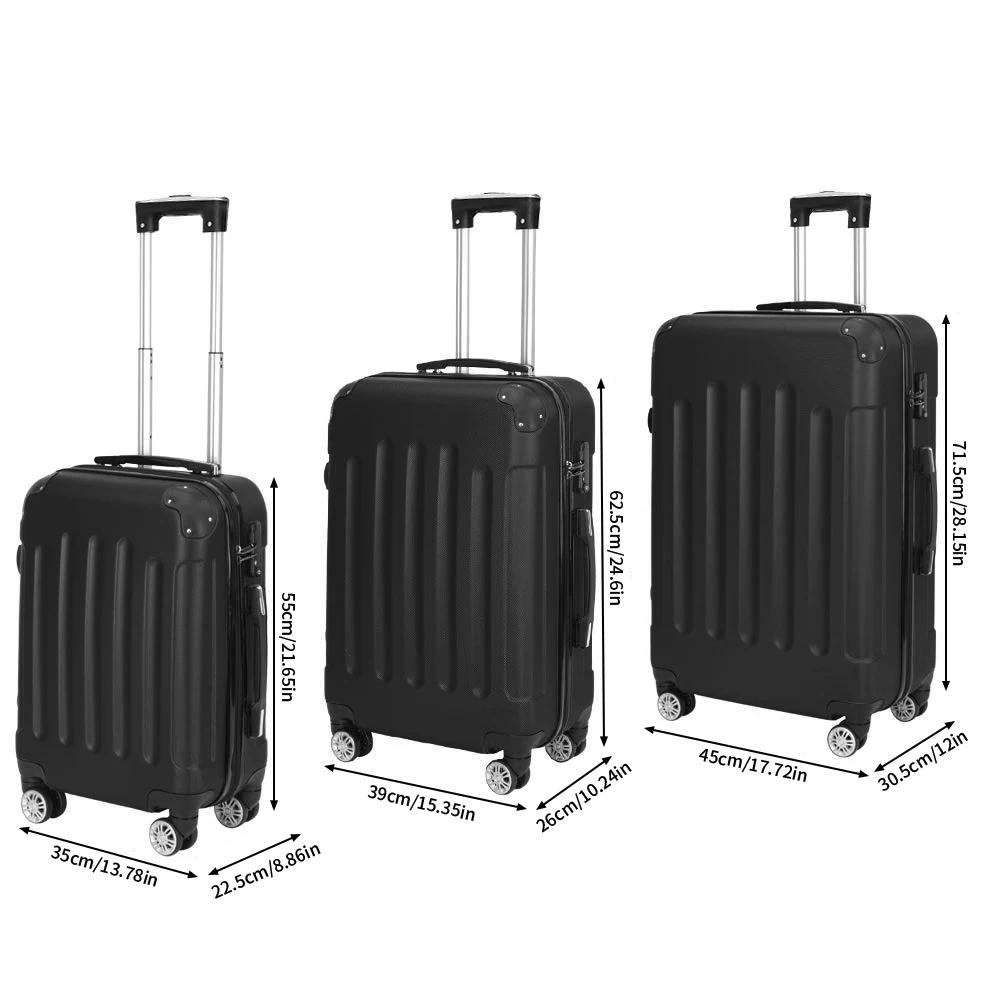 Ensemble de 3 valises Fangange, 20"24"28", coque rigide ABS, ensemble de bagages de voyage à 4 roues
