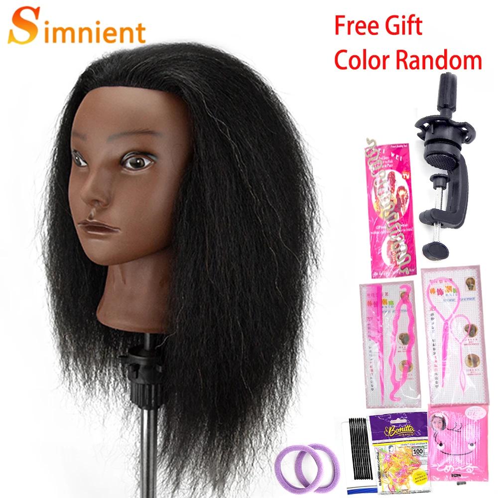 Têtes de Mannequin Afro pour tressage, poupées de cheveux, formation humaine réelle, modèle de coiff