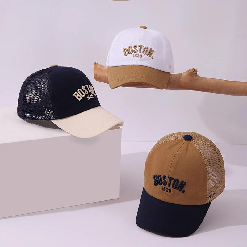 Casquette de Baseball en maille pour bébé, chapeau d'été pour enfants, chapeaux à visière avec lettr