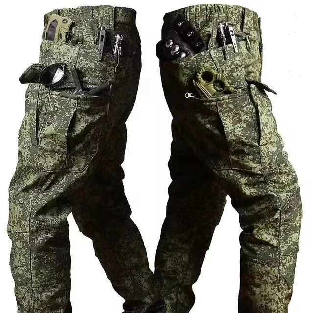 Pantalon tactique d'hiver pour hommes, peau de requin, coque souple, Cargo, extérieur, multi-poches,