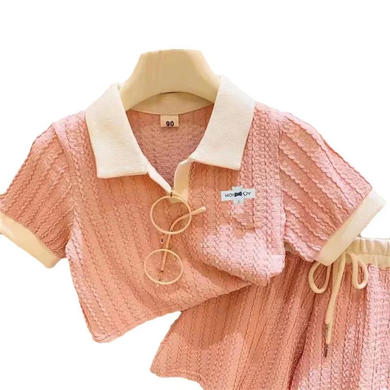 Ensemble de vêtements pour bébés filles, mignon, doux, décontracté, haut à manches courtes, pantalon