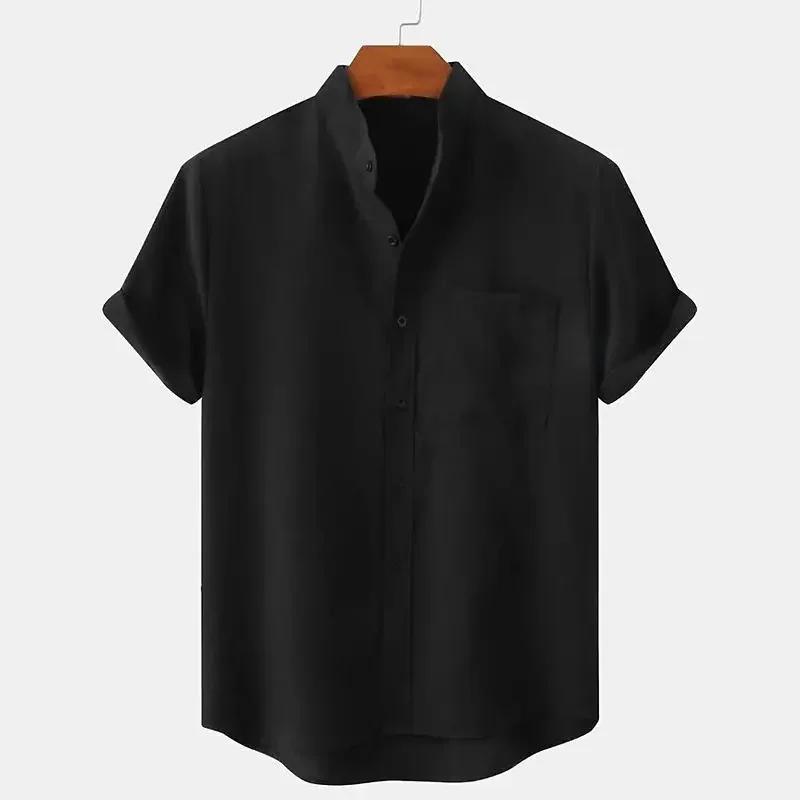 FEGKZLI Chemise en lin 100% coton à manches courtes pour hommes Chemises de plage amples surdimensio