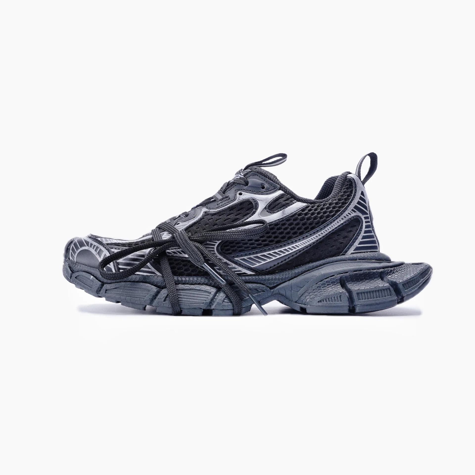 Chaussures de course rétro-futuristes pour l'extérieur, style Mech Vent, à semelle épaisse, pour hom