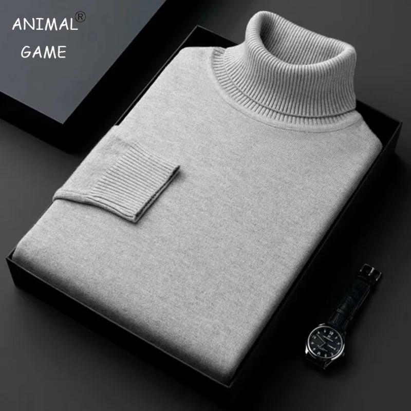 Pull à col roulé anti-boulochage pour hommes, pull à manches longues, coupe couvertes, haute qualité