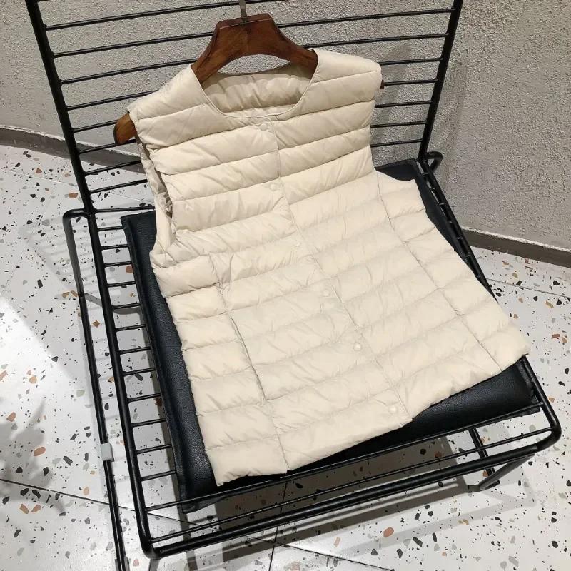2025 nouvelles femmes sans manches doudoune printemps hiver femme 90% duvet de canard blanc Ultra lé