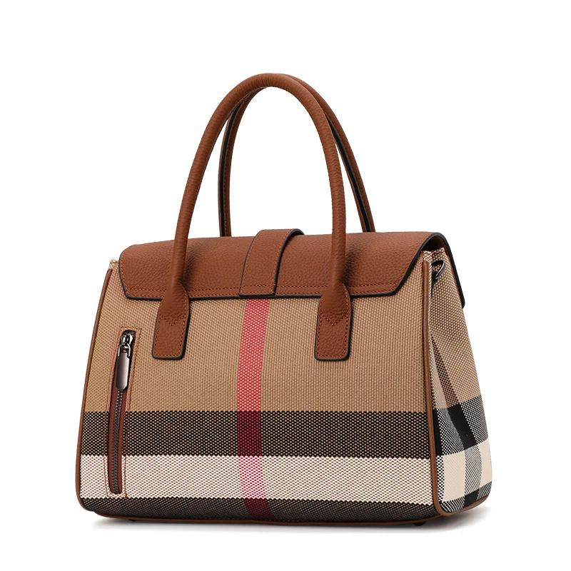 Aidrani-Sac à main en cuir à carreaux de style atmosphérique haut de gamme pour femme, grande capaci
