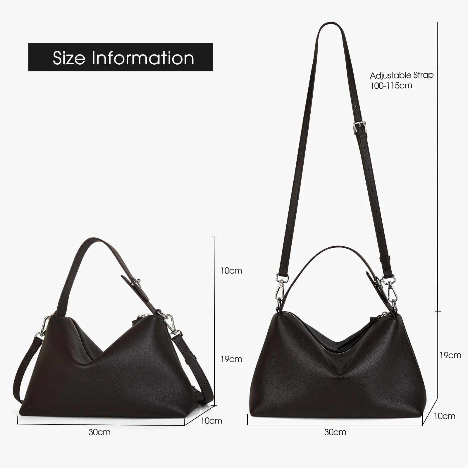 Donna-in – sac à main demi-lune en cuir de vache véritable pour femmes, sac à bandoulière Hobo en cu