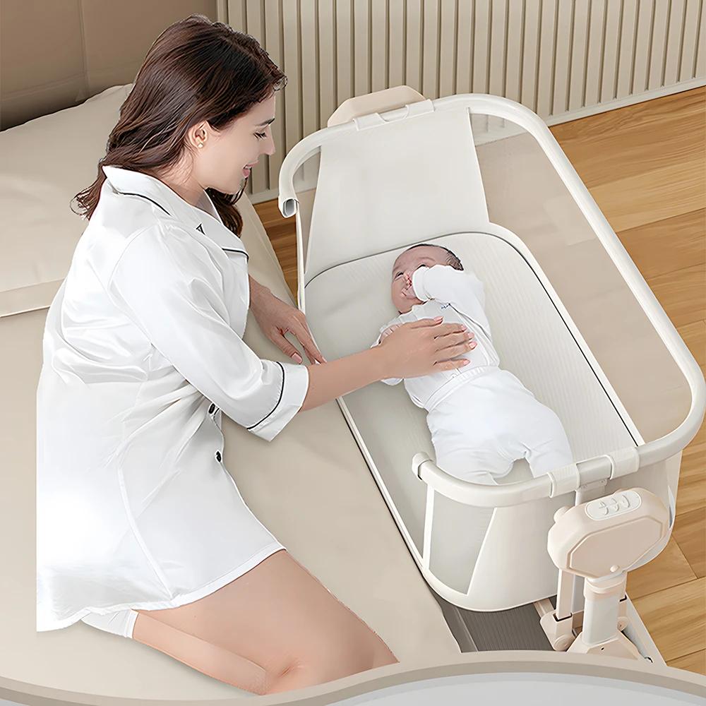Berceau électrique pour bébé, berceau à bascule, lit cododo pour nouveau-né, lit d'appoint pour bébé