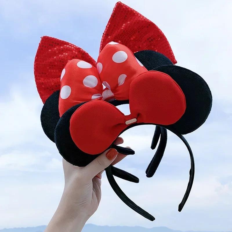 Bandeau d'oreille Disney Mickey Mouse, bandeau pour parc d'attractions, écailles de poisson, maille