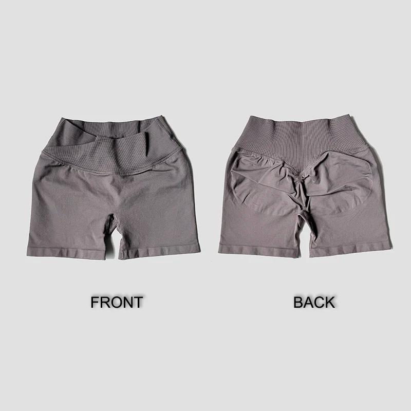 Shorts d'entraînement taille haute d'été sans couture, sexy, à taille croisée, pour la course et le