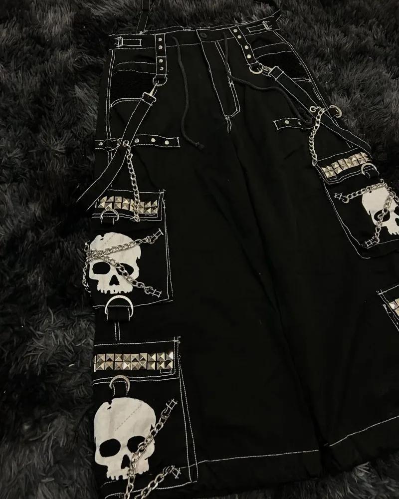 Jean à jambes larges pour hommes, marque de mode de rue, Design Skull Bone, style rétro Harajuku, pa
