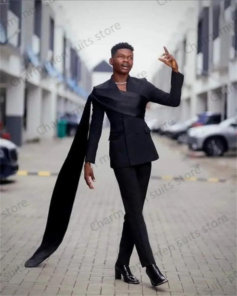 Round Black-Ensemble de olympiques sur mesure pour hommes, blazer et pantalon, veste avec sangle, bu
