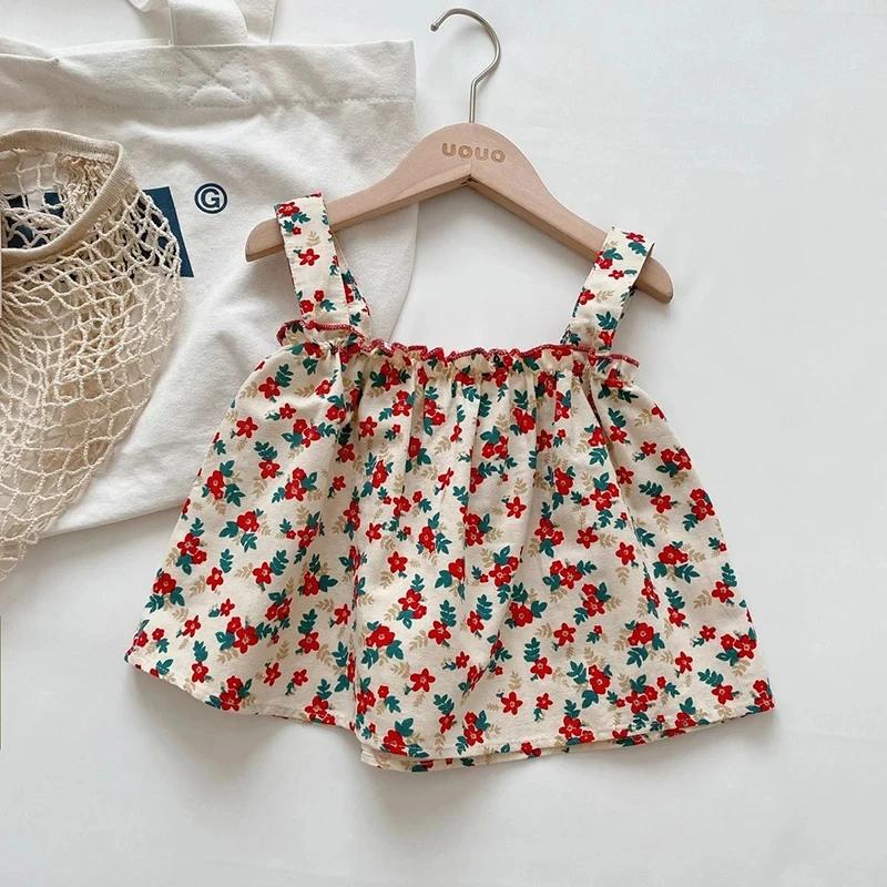 Ensemble de tenues d'été pour filles, vêtements décontractés pour enfants, jupe à bretelles fragment