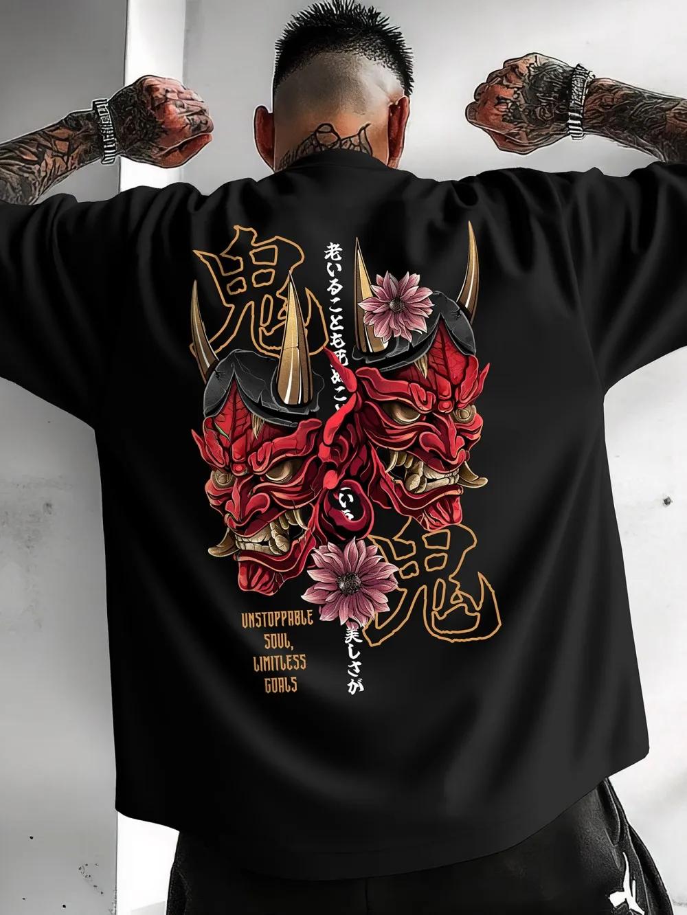 T-shirt col rond pour hommes, doux, confortable et respirant, imprimé fantôme d'été, à la mode, Styl