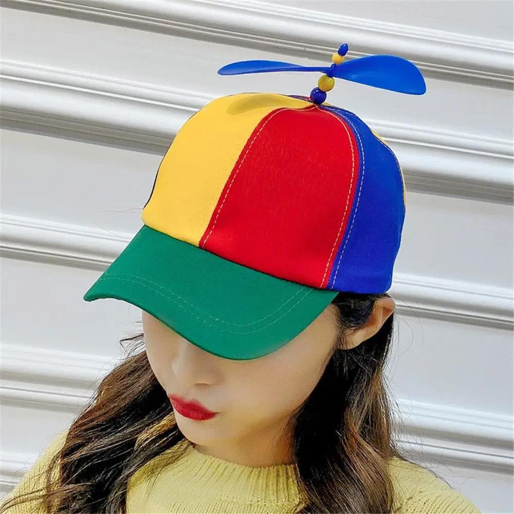 Casquette de soleil en bambou libellule arc-en-ciel pour enfants, chapeau Snapback, conception d'hél