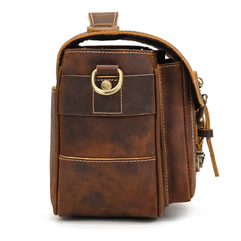 Grand sac messager en cuir pour hommes, sacs à bandoulière en peau de vache véritable, sac d'école p