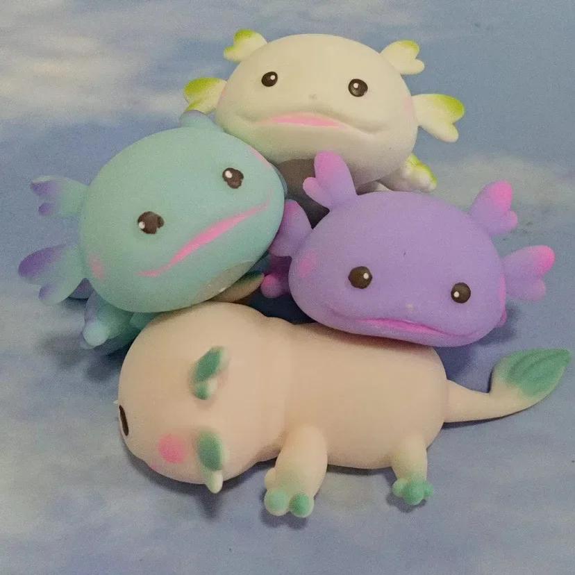 Axolotl – balle à presser, poisson mignon, relaxation, dessin animé, anti-Stress, Squishy, soulageme