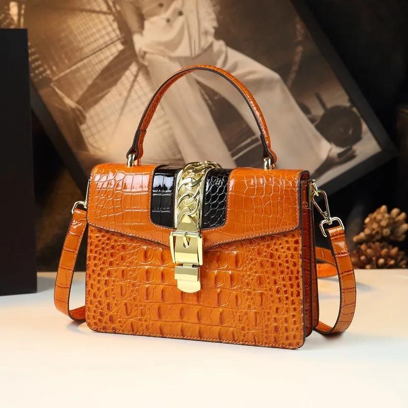 Nouveau sac à main en cuir motif crocodile pour femme 2026, sac messager, petit sac à bandoulière