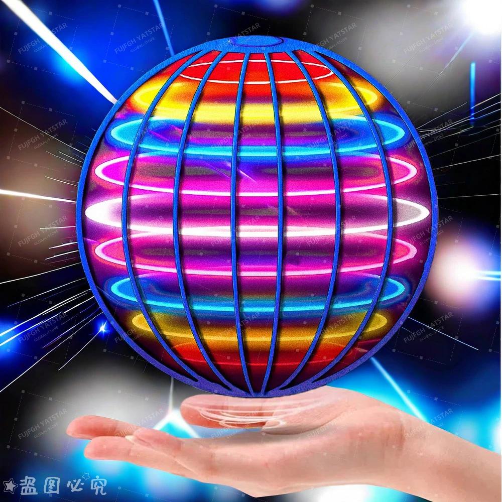 Flying Ball Globe cosmique LED couleur contrôlée à la main pour enfants 360 ° Boule de suspension