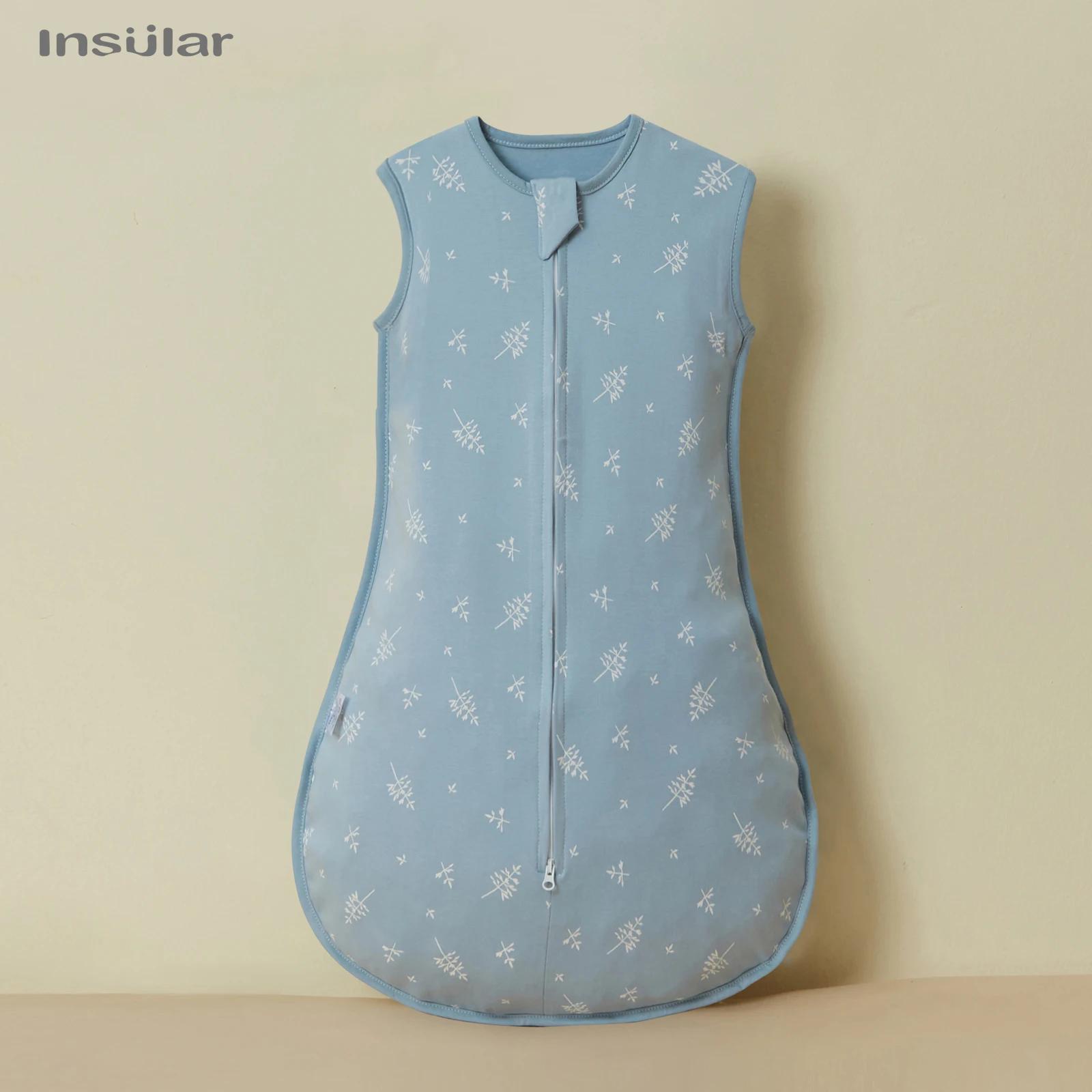 Sac de couchage insulaire pour bébé, sac de couchage unisexe sans manches 100% coton, couverture de