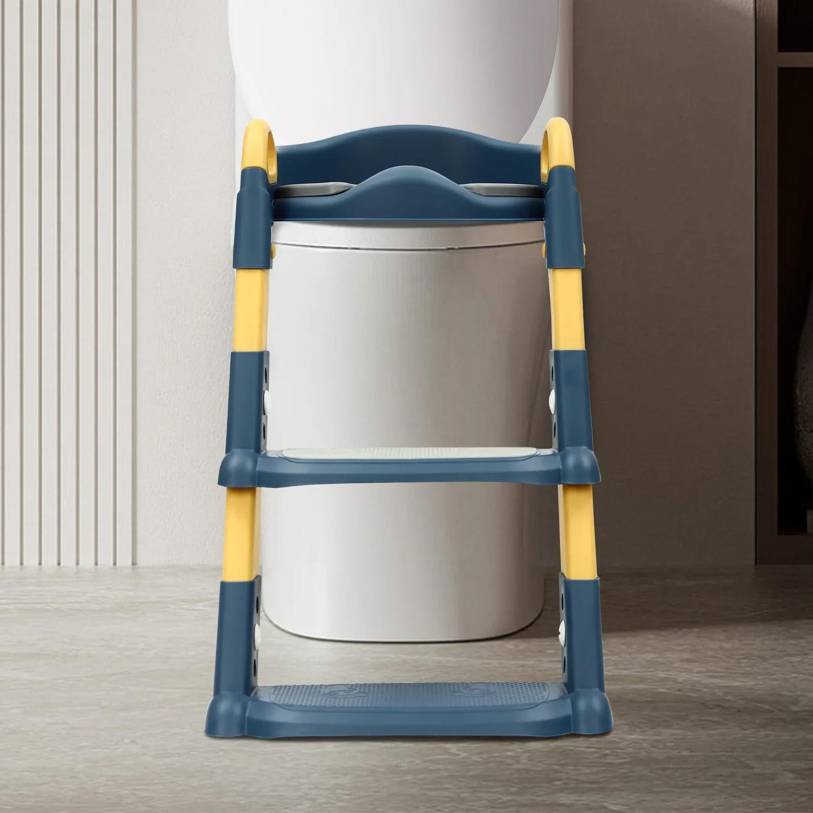 Siège de toilette pour enfants avec escalier, réglable en hauteur, pliable, siège d'apprentissage de
