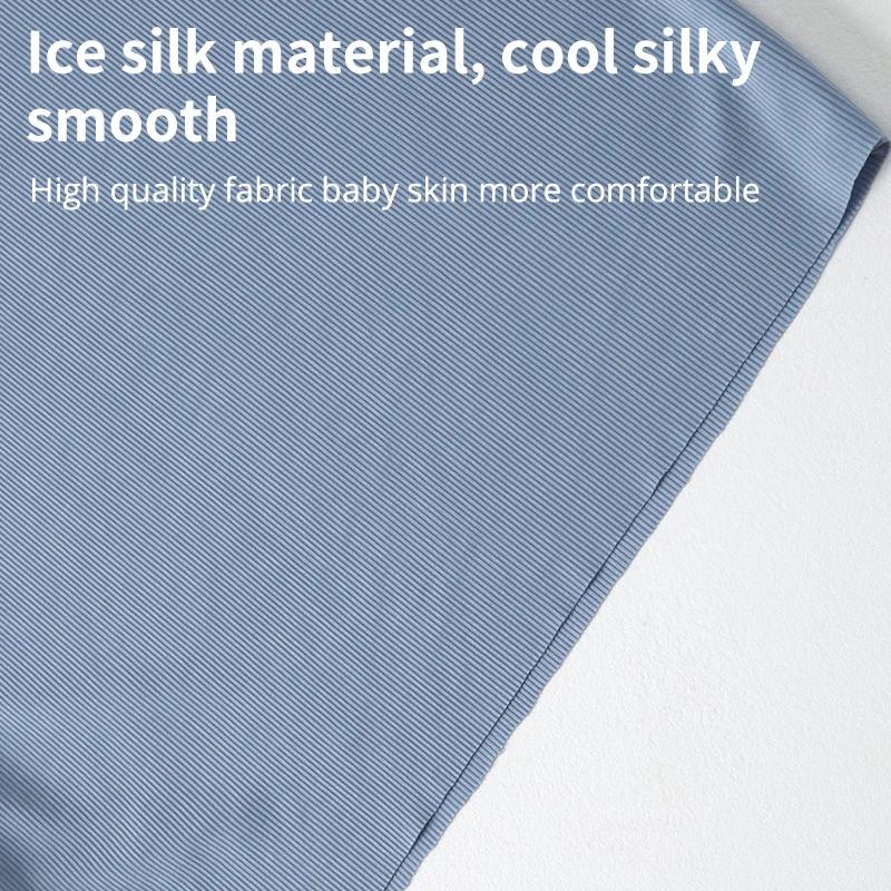 Pyjama en soie glacée pour enfants, objectifs fins à manches courtes d'été, ensemble 2 pièces de vêt
