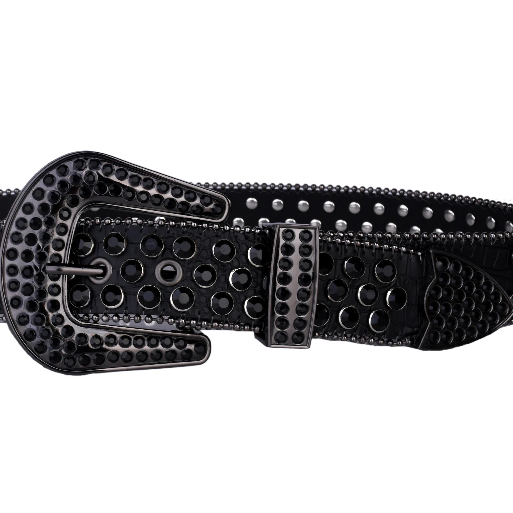 Ceintures cloutées en strass pour femmes, ceinture en cuir Pu brillant, ceinture de fête de mariage,