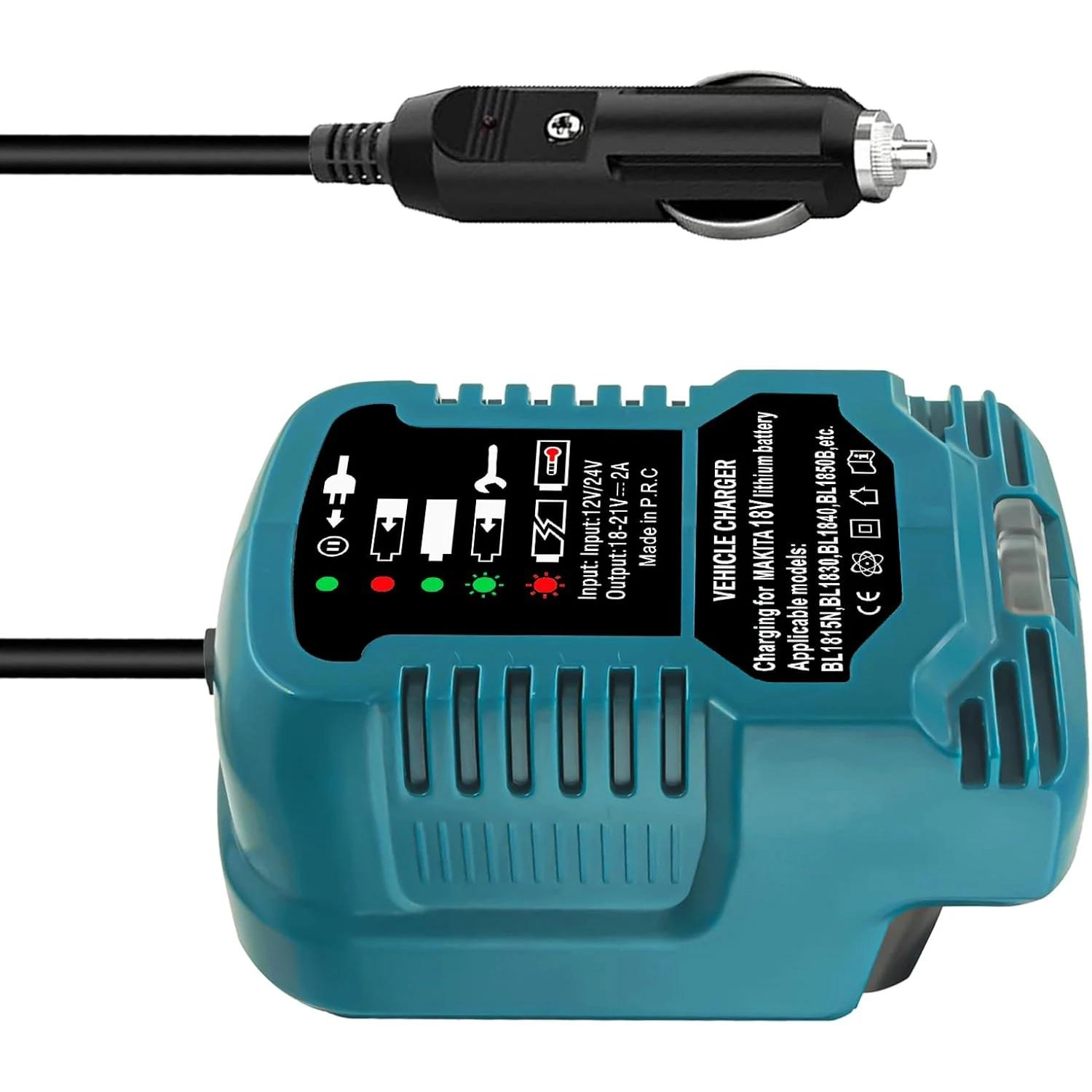Batterie Li-ion DC 12V/24V, Mini chargeur de voiture Compact, prise allume-cigare avec LED pour batt