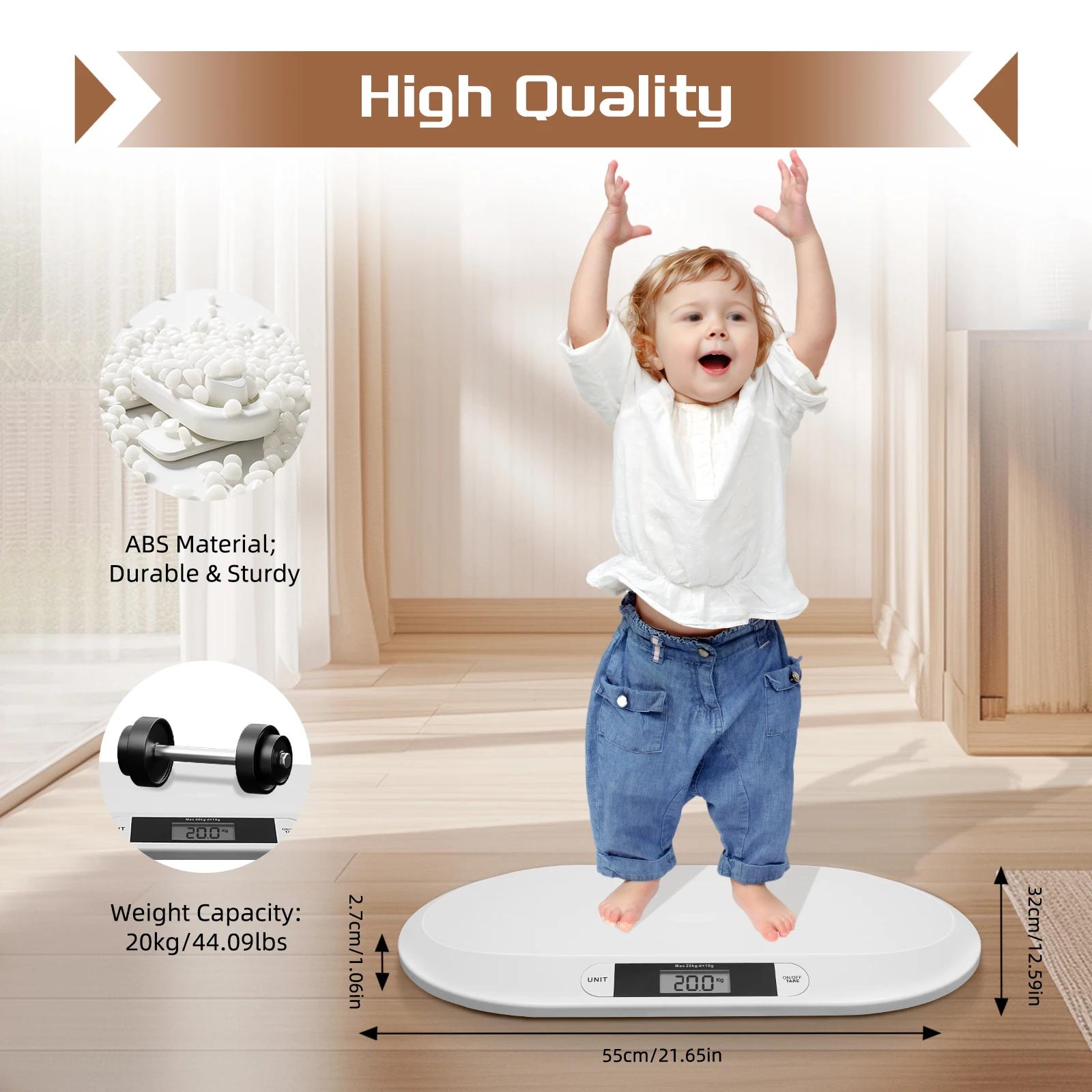 Balance numérique pour bébé avec grande capacité de 20 kg, capteur de haute précision et conception
