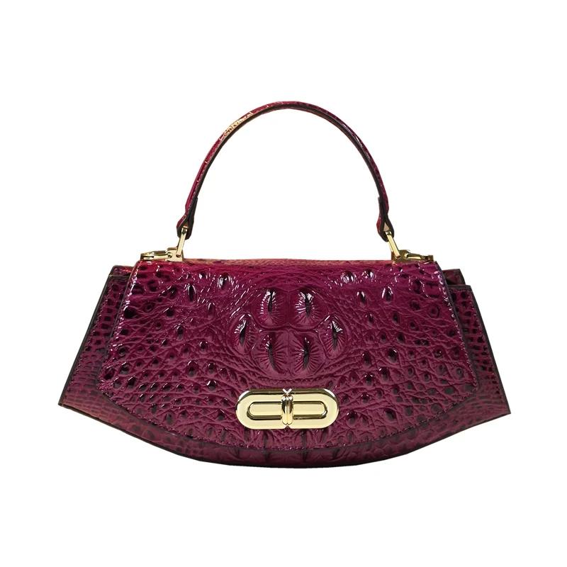 Sac à main en cuir véritable motif crocodile pour femme, petit sac de dégager initié, sacs à bandoul