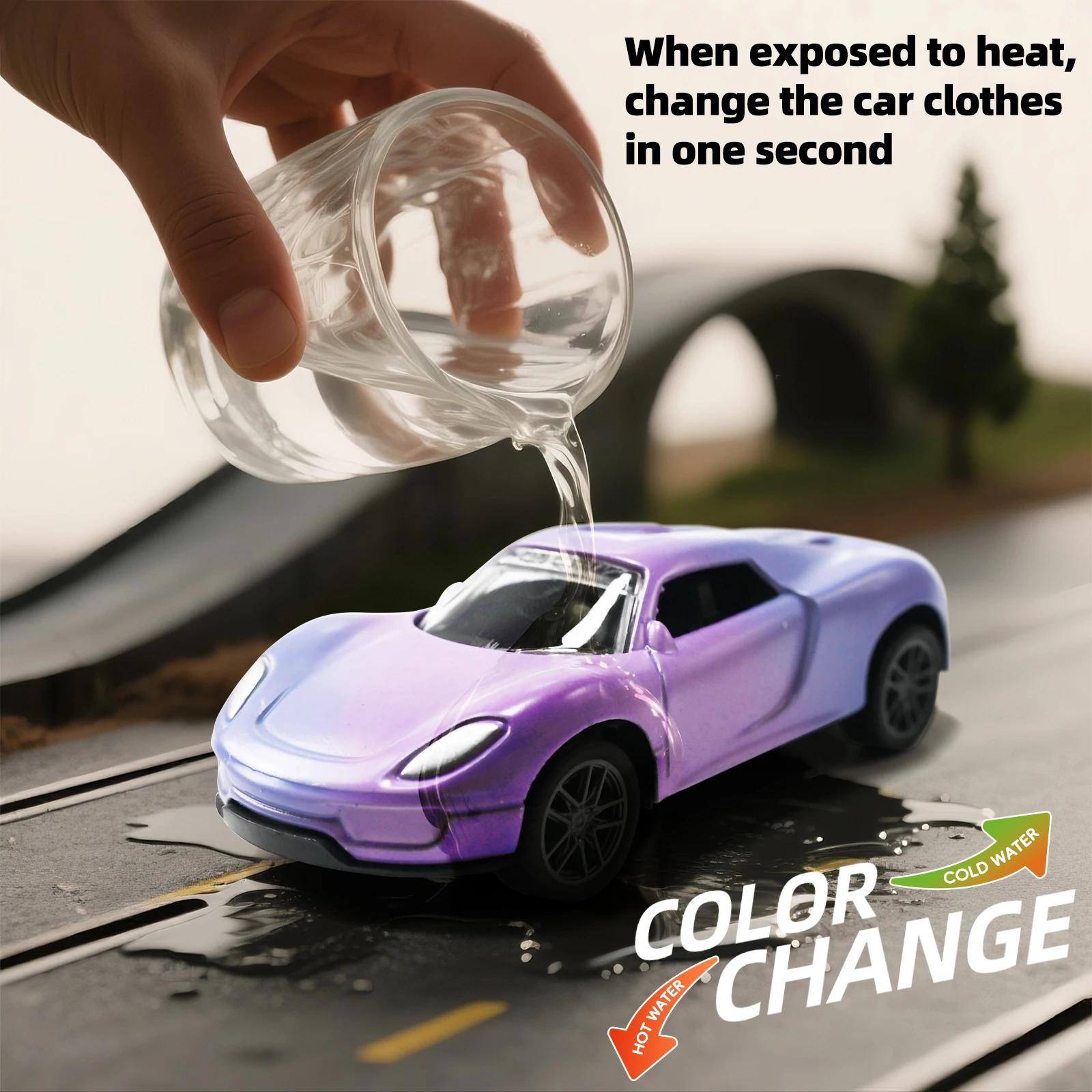 Mini voiture magique en alliage à changement de couleur d'eau et de température 1:64, modèle de cour