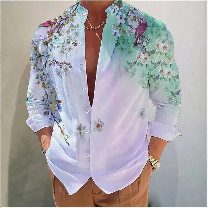 Chemise imprimée à manches longues pour hommes, haut décontracté et confortable, vêtements de rue en