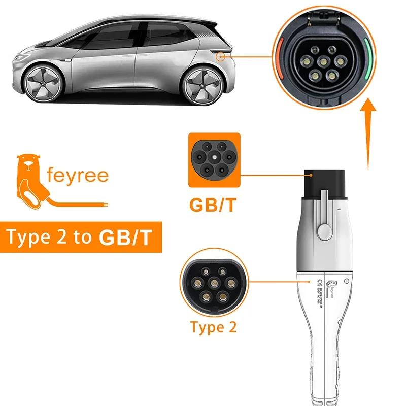 Feyree EV chargeur adaptateur Type 2 IEC 62196-2 vers GB/T convertisseur pour chine Standard véhicul