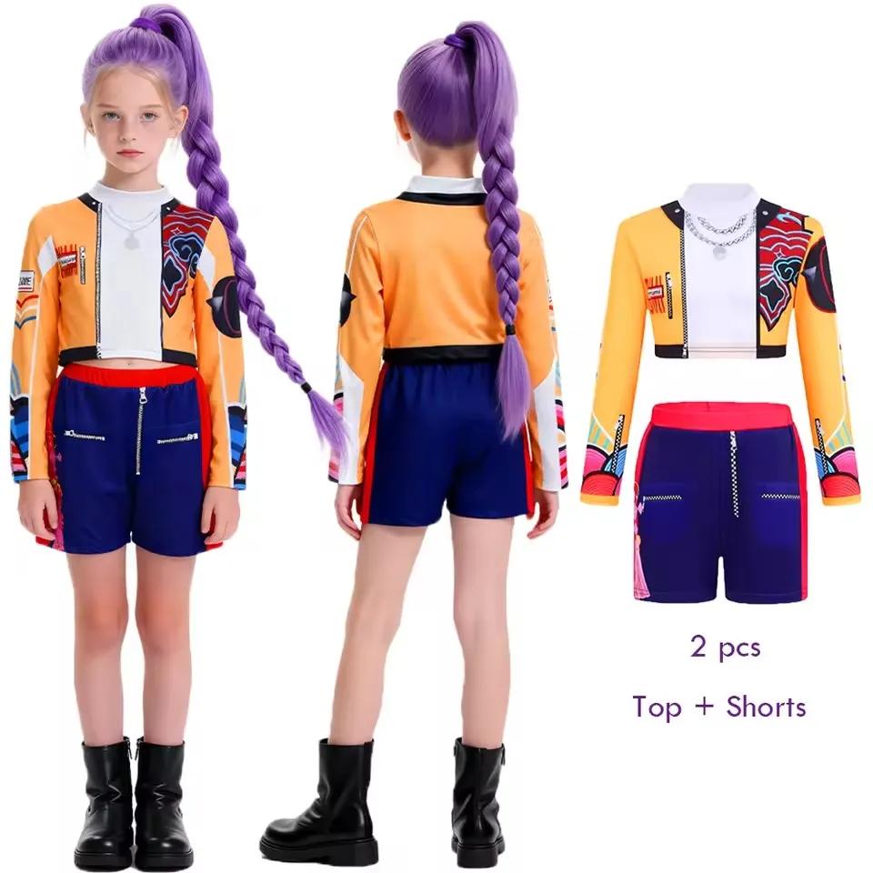 Ensemble cosplay dessin animé filles 3-12 ans - Costume jeu de rôle Kpop et spectacle scène