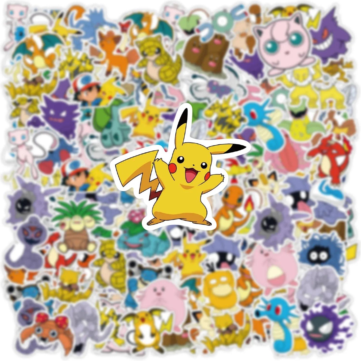 50 pièces Anime Pokemon mignon autocollants Graffiti décoration bricolage planche à roulettes téléph