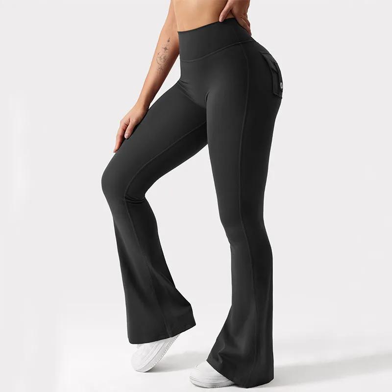 Leggings de Yoga à jambes larges et extensibles pour femmes, sensation nue, vêtements de travail de