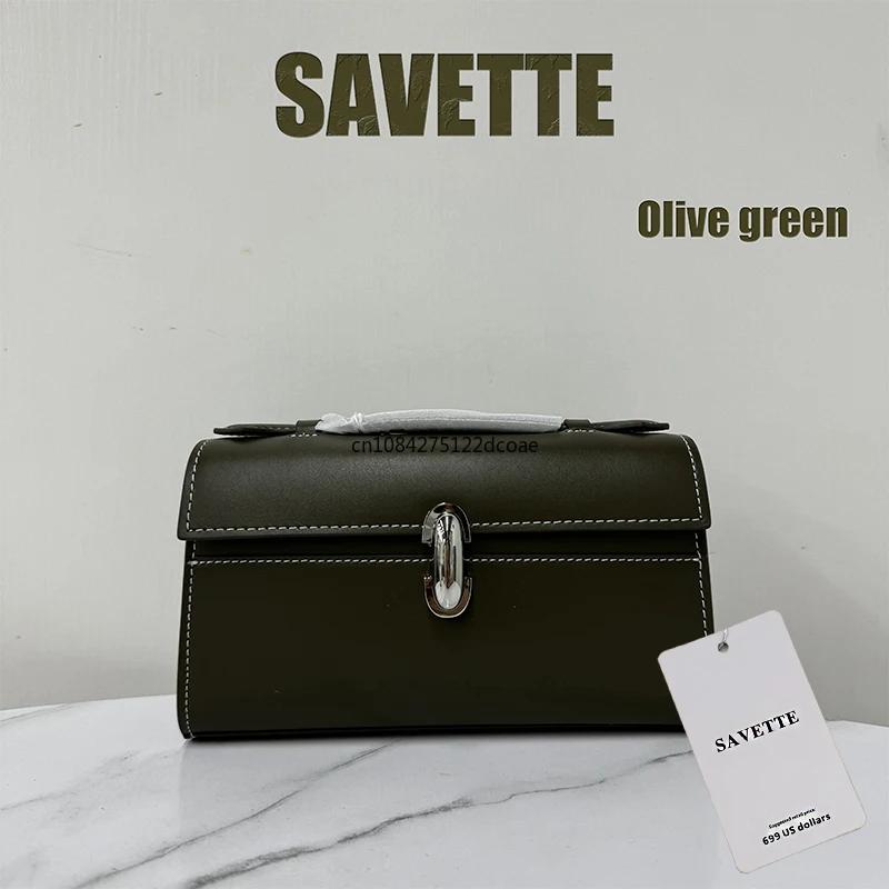 SAVETTE marque 2025 nouveau la symétrie Pochette en cuir véritable fourre-tout femmes Simple sac à m
