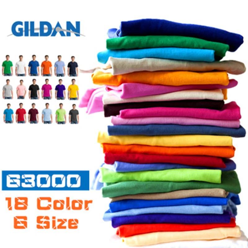 Gildan-T-Shirt à manches courtes pour homme, 100% coton, résistant, confortable et respirant, vêteme