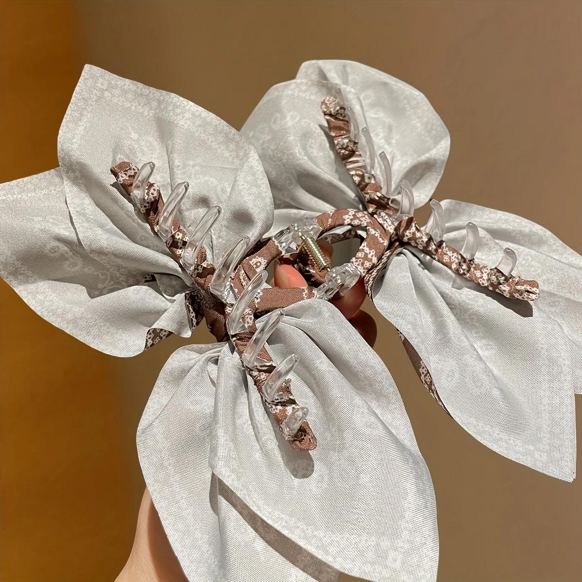 1 pièces Style femme, pince à cheveux avec nœud en fleur de cajou marron, pince à cheveux haut de ga